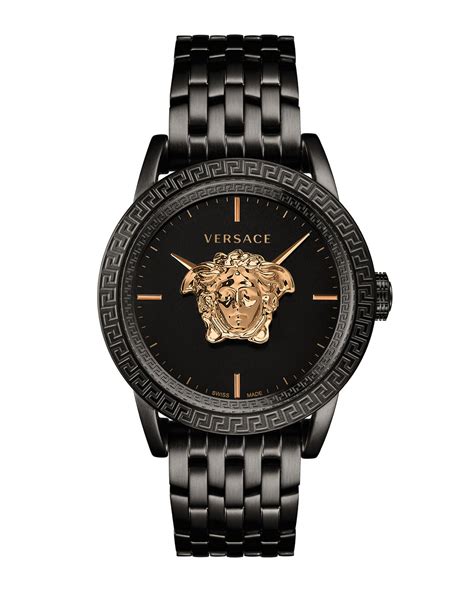 versace men's watch gold and black|versace watch wr 5 atm.